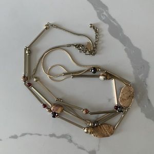 Chicos Gold Double Strand Necklace